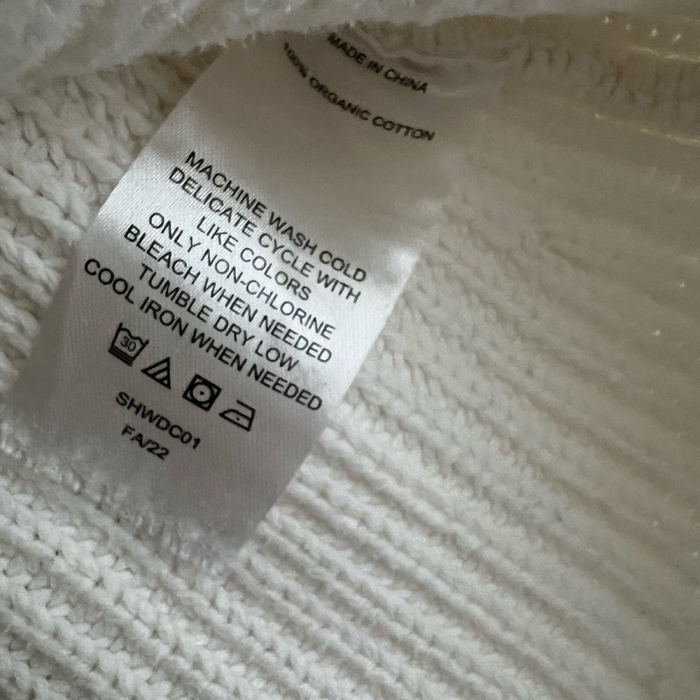 Quince 100% Organic Cotton Fisherman Crew Sweater Ivory small - Picture 6 of 13